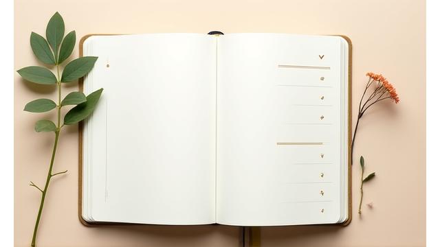 Open planner with small check marks, illustrating micro-habits.