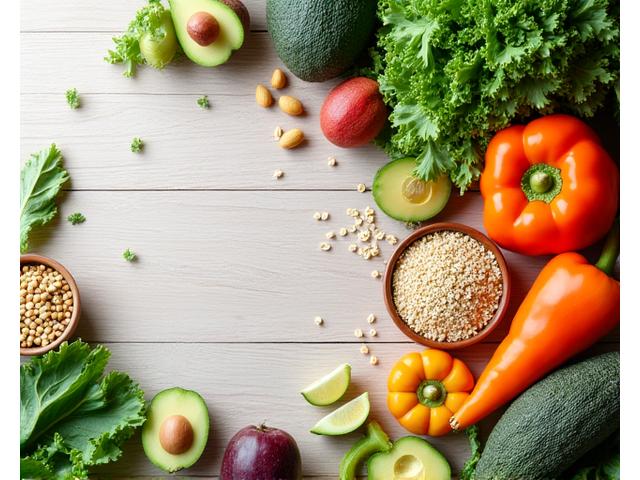 Close-up of fresh, vibrant vegetables and grains, embodying functional nutrition.