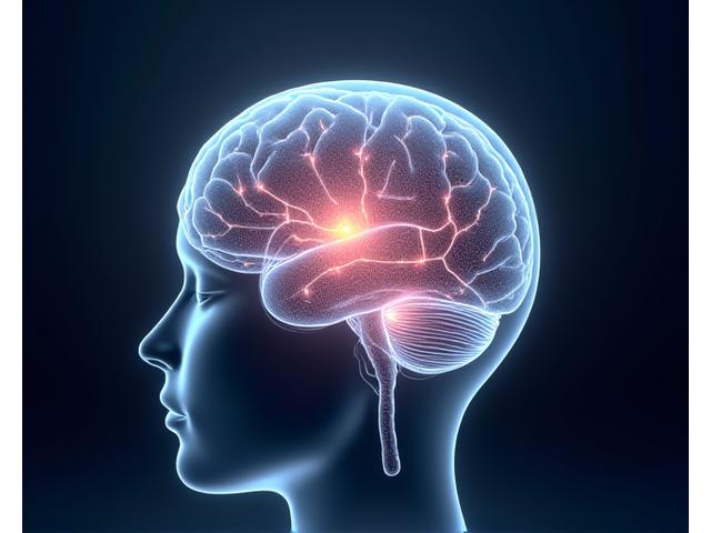 Abstract representation of a healthy, active brain with glowing neural networks