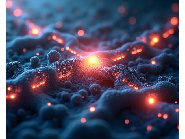 Complex infographic showing interconnected biological pathways related to aging, with scientific icons